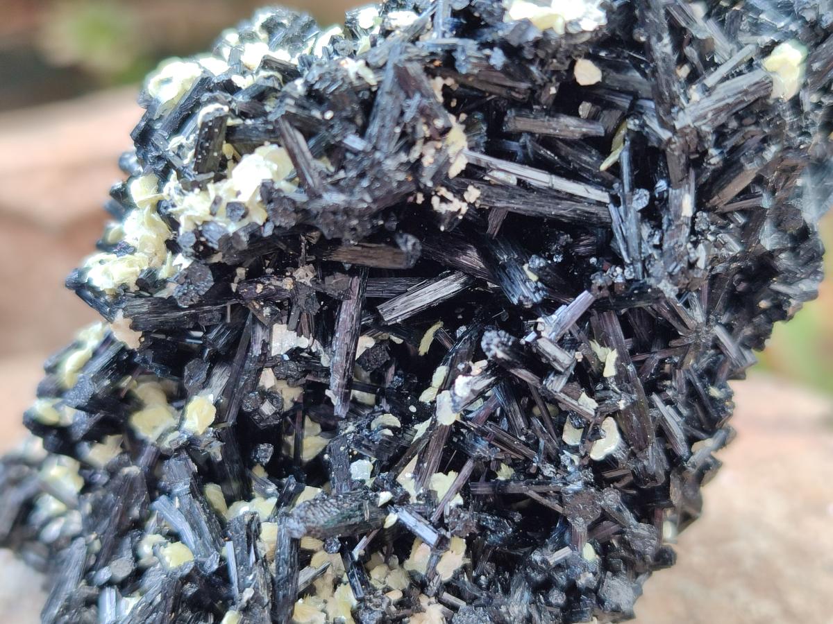 Natural Schorl Black Tourmaline with Smokey Quartz and Hyalite Opal x 6 From Erongo, Namibia - Toprock Gemstones and Minerals 