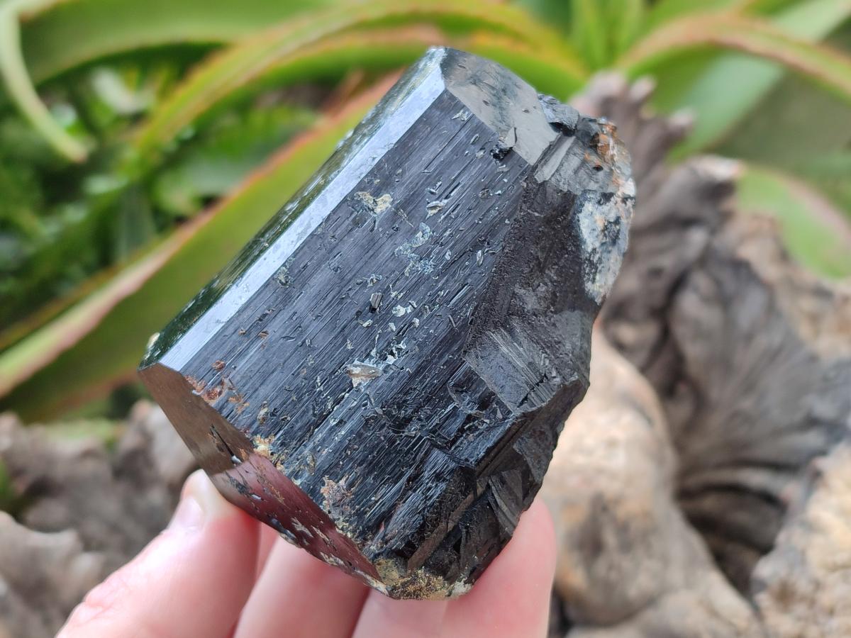 Natural Schorl Black Tourmaline with Smokey Quartz and Hyalite Opal x 6 From Erongo, Namibia - Toprock Gemstones and Minerals 
