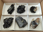 Natural Schorl Black Tourmaline with Smokey Quartz and Hyalite Opal x 6 From Erongo, Namibia - Toprock Gemstones and Minerals 