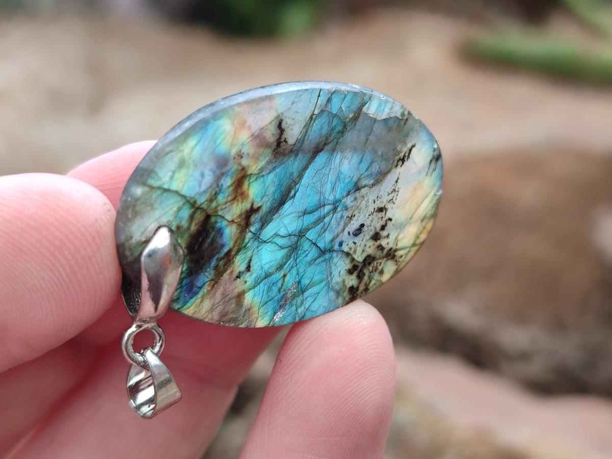 Polished Labradorite Pendants x 20 From Madagascar - Toprock Gemstones and Minerals 