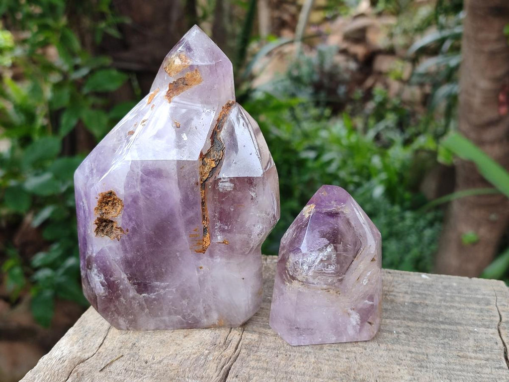 Natural Window Smokey Amethyst Crystals x 2 From Ambatondrazaka, Madagascar - Toprock Gemstones and Minerals 