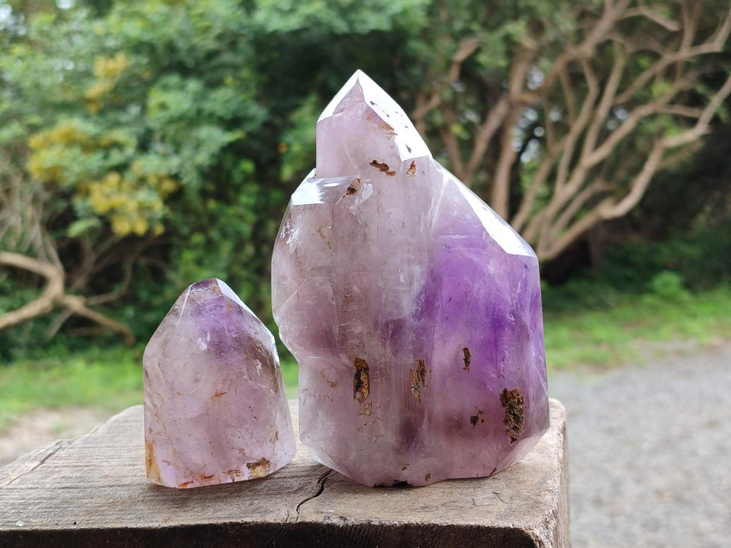Natural Window Smokey Amethyst Crystals x 2 From Ambatondrazaka, Madagascar - Toprock Gemstones and Minerals 