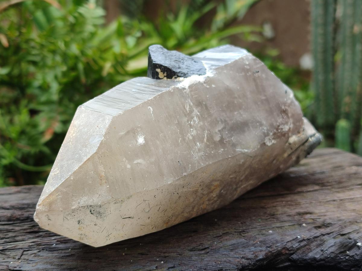 Natural Smokey Quartz Crystals with Black Tourmaline x 2 From Erongo, Namibia - Toprock Gemstones and Minerals 