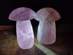 Polished Gemmy Rose Quartz Mushrooms x 3 From Madagascar - Toprock Gemstones and Minerals 