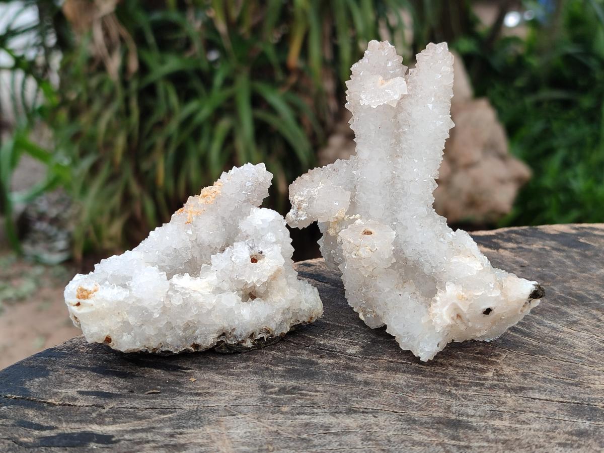Natural Drusy Snow Finger Quartz Coated Clusters x 12 From Albert's Mountain, Lesotho - Toprock Gemstones and Minerals 