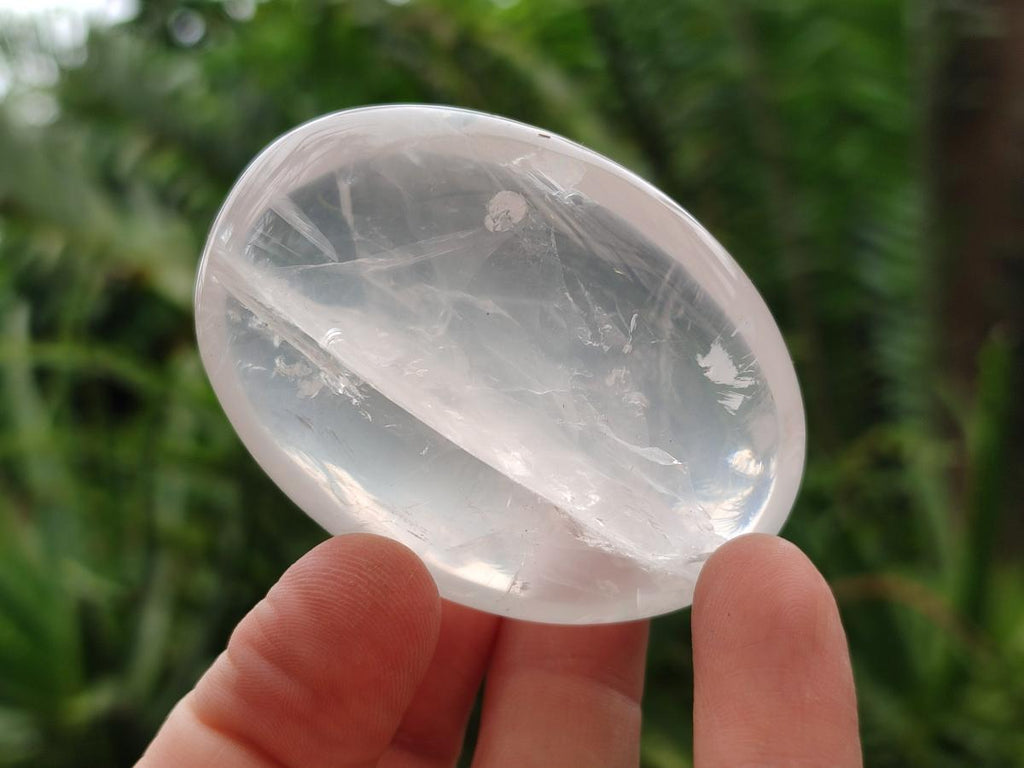 Polished Girasol Pearl Quartz Palm Stones x 24 From Ambatondrazaka, Madagascar - Toprock Gemstones and Minerals 