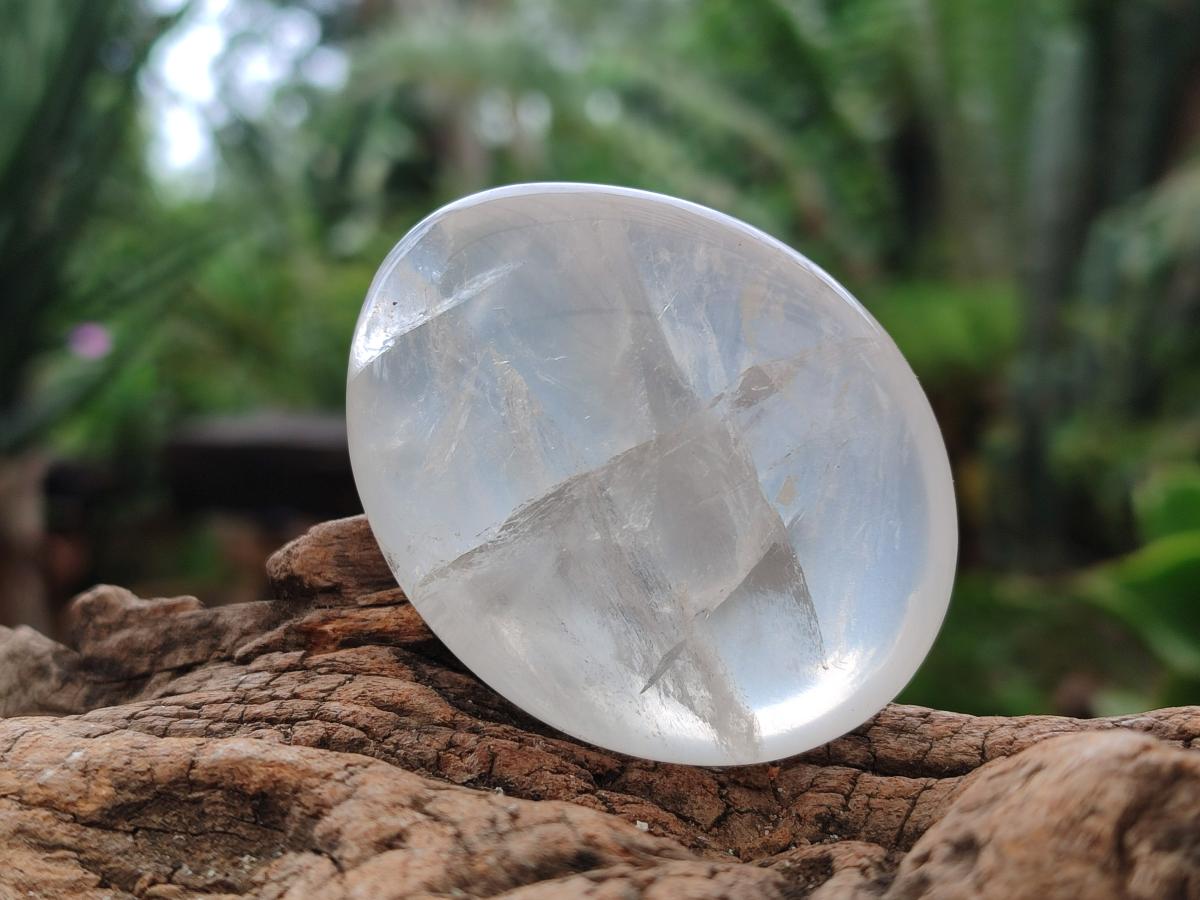 Polished Girasol Pearl Quartz Palm Stones x 24 From Ambatondrazaka, Madagascar - Toprock Gemstones and Minerals 