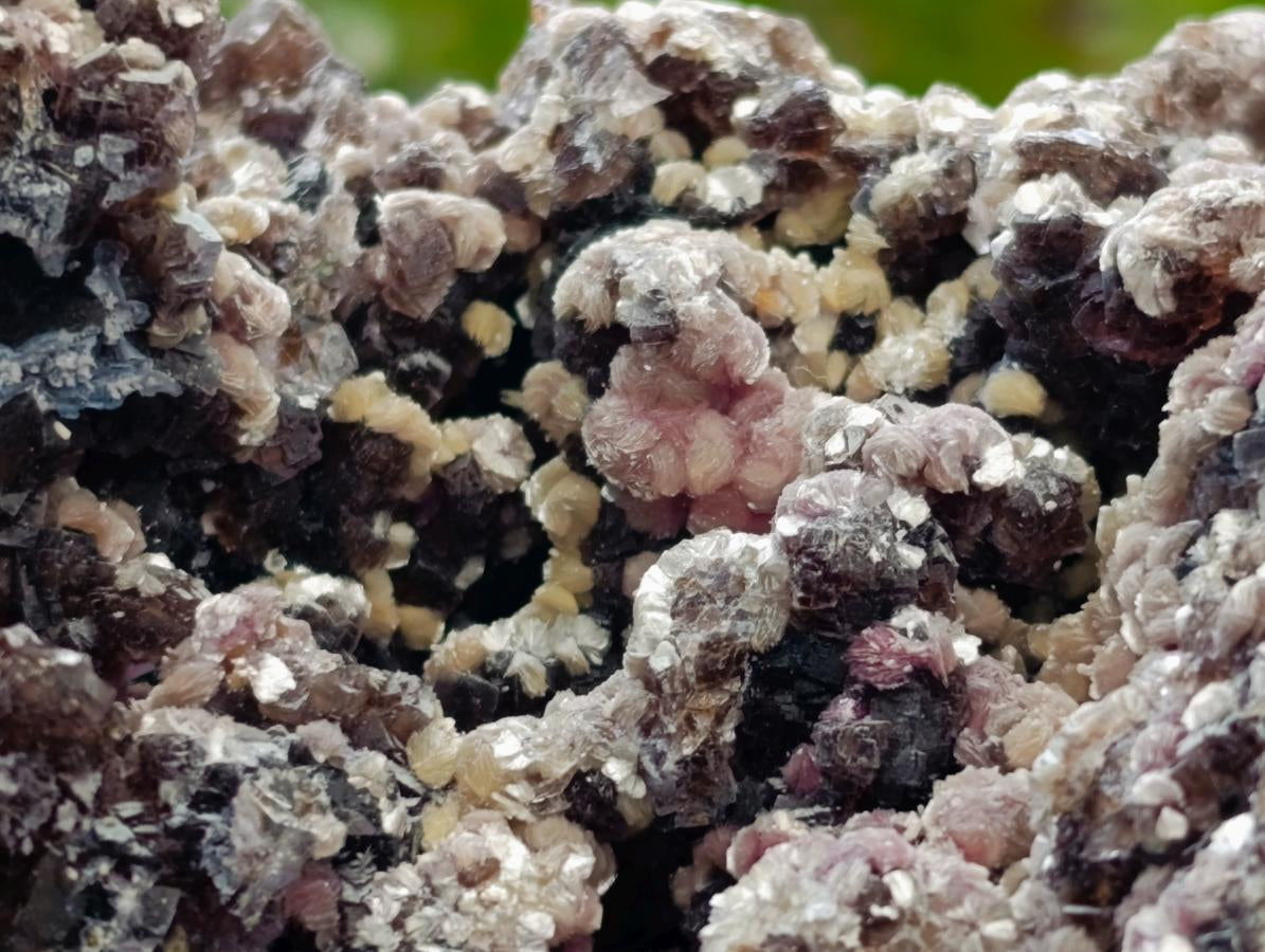 Natural Smokey Fluorite with yellow Muscovite Mica specimens x 3 From Erongo, Namibia - Toprock Gemstones and Minerals 