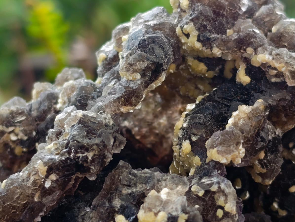 Natural Smokey Fluorite with yellow Muscovite Mica specimens x 3 From Erongo, Namibia - Toprock Gemstones and Minerals 