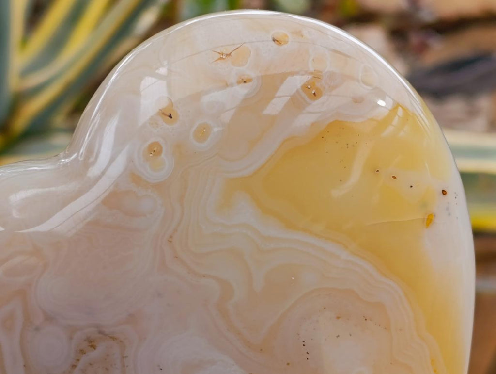 Polished Large Banded Agate Hearts x 2 From Madagascar - Toprock Gemstones and Minerals 