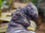 Hand Made Lepidolite and Leopard Stone Hippo Carvings x 2 From Zimbabwe - Toprock Gemstones and Minerals 