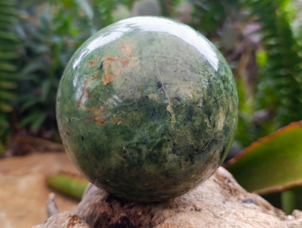 Polished Green Chrysoprase Spheres x 2 From Ambatondrazaka, Madagascar - Toprock Gemstones and Minerals 