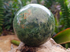 Polished Green Chrysoprase Spheres x 2 From Ambatondrazaka, Madagascar - Toprock Gemstones and Minerals 