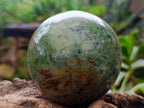 Polished Green Chrysoprase Spheres x 2 From Ambatondrazaka, Madagascar - Toprock Gemstones and Minerals 