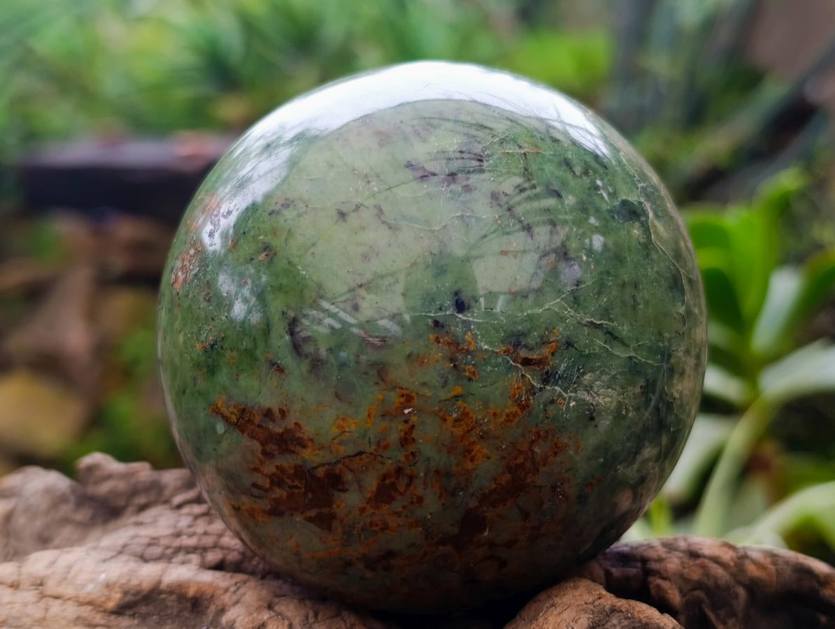 Polished Green Chrysoprase Spheres x 2 From Ambatondrazaka, Madagascar - Toprock Gemstones and Minerals 