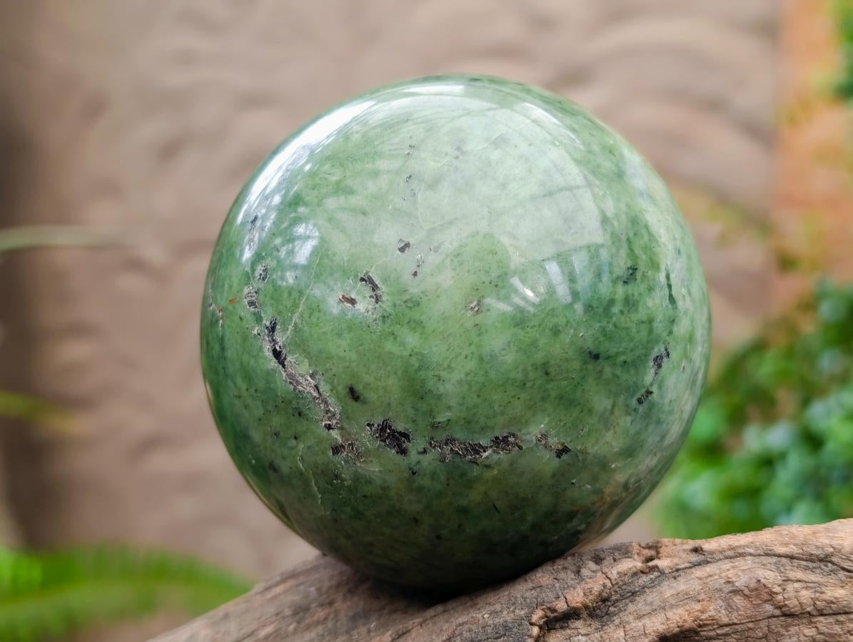 Polished Green Chrysoprase Spheres x 2 From Ambatondrazaka, Madagascar - Toprock Gemstones and Minerals 