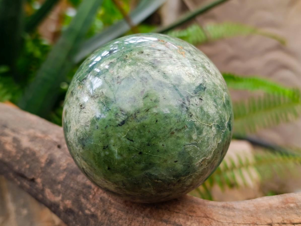 Polished Green Chrysoprase Spheres x 2 From Ambatondrazaka, Madagascar - Toprock Gemstones and Minerals 