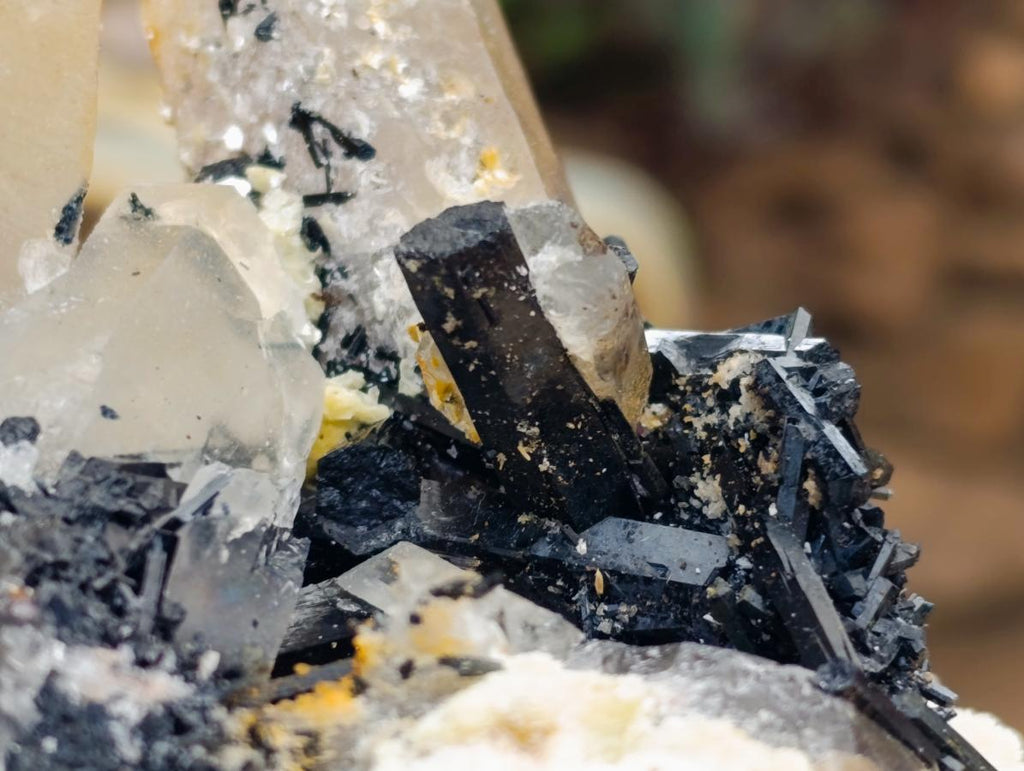 Natural Smokey Quartz Crystals with Schorl, Feldspar and Hyalite Opal x 2 From Erongo, Namibia - Toprock Gemstones and Minerals 
