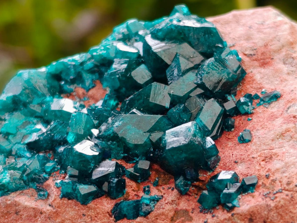Natural Dioptase on Dolomite Specimen with Shattuckite x 1 From Likasi, Congo - Toprock Gemstones and Minerals 
