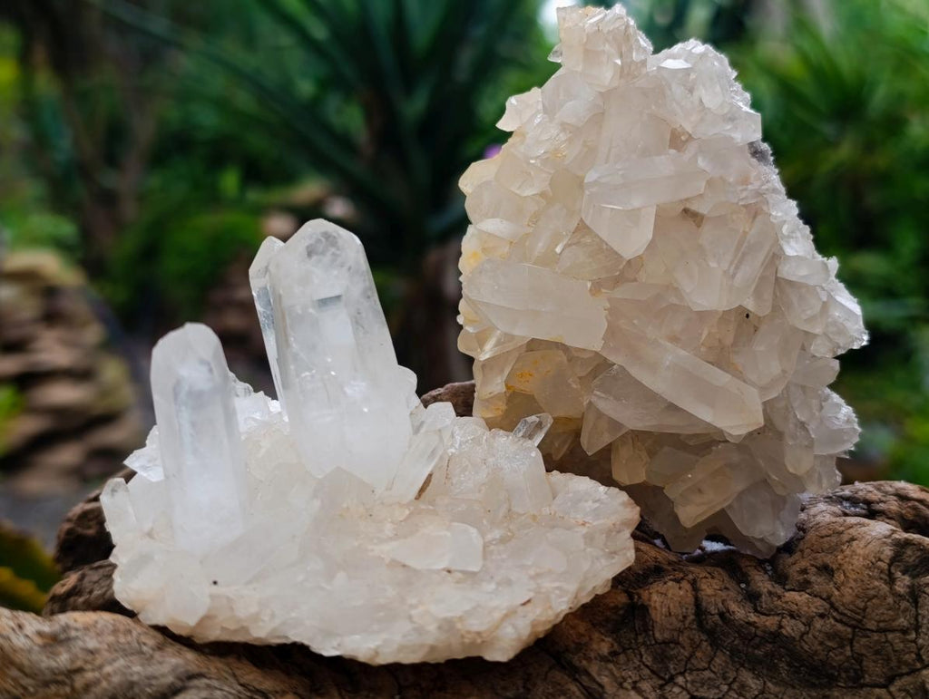 Natural Clear Quartz Clusters x 12 From Madagascar - Toprock Gemstones and Minerals 
