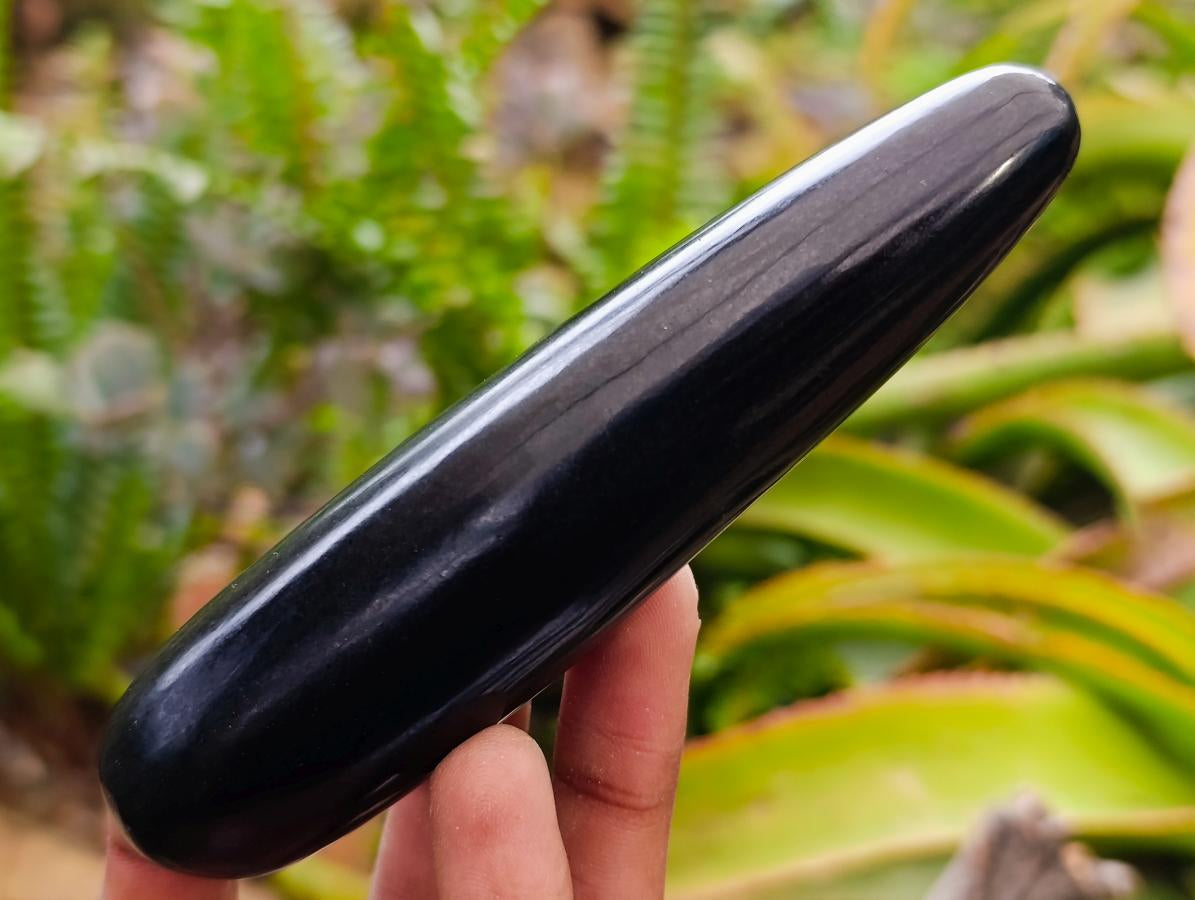 Polished Black Basalt Massage Wands x 12 From Madagascar - Toprock Gemstones and Minerals 