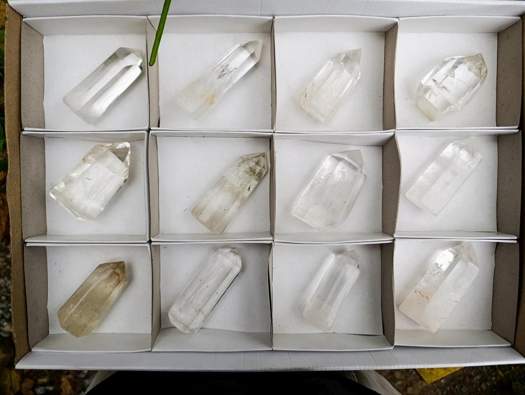 Polished Clear Quartz Display Crystals x 12 From Madagascar - Toprock Gemstones and Minerals 