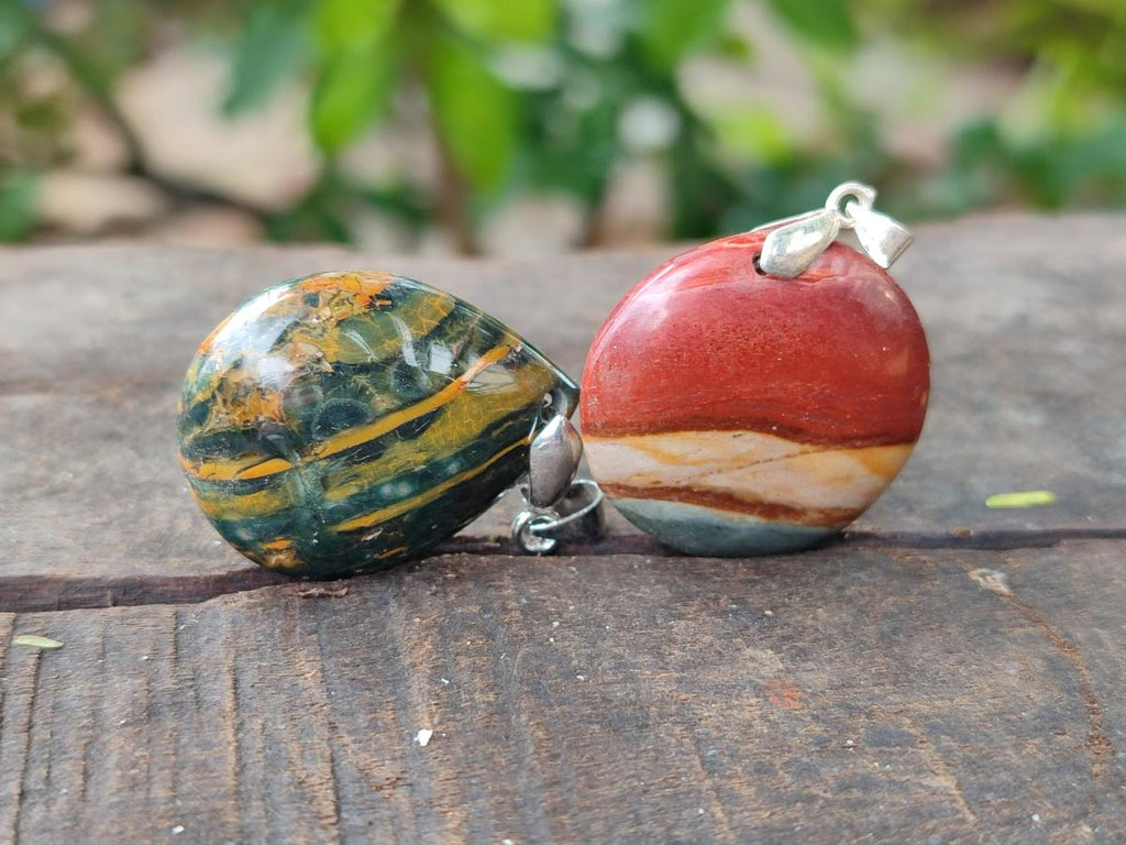 Polished Mixed Mineral Pendants x 20 From Madagascar - Toprock Gemstones and Minerals 