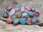 Polished Mixed Mineral Pendants x 20 From Madagascar - Toprock Gemstones and Minerals 