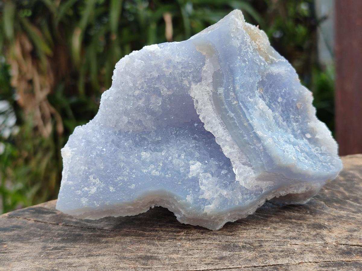 Natural Etched Blue Chalcedony Geodes x 3 From Nsanje, Malawi - Toprock Gemstones and Minerals 