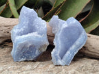 Natural Etched Blue Chalcedony Geodes x 3 From Nsanje, Malawi - Toprock Gemstones and Minerals 