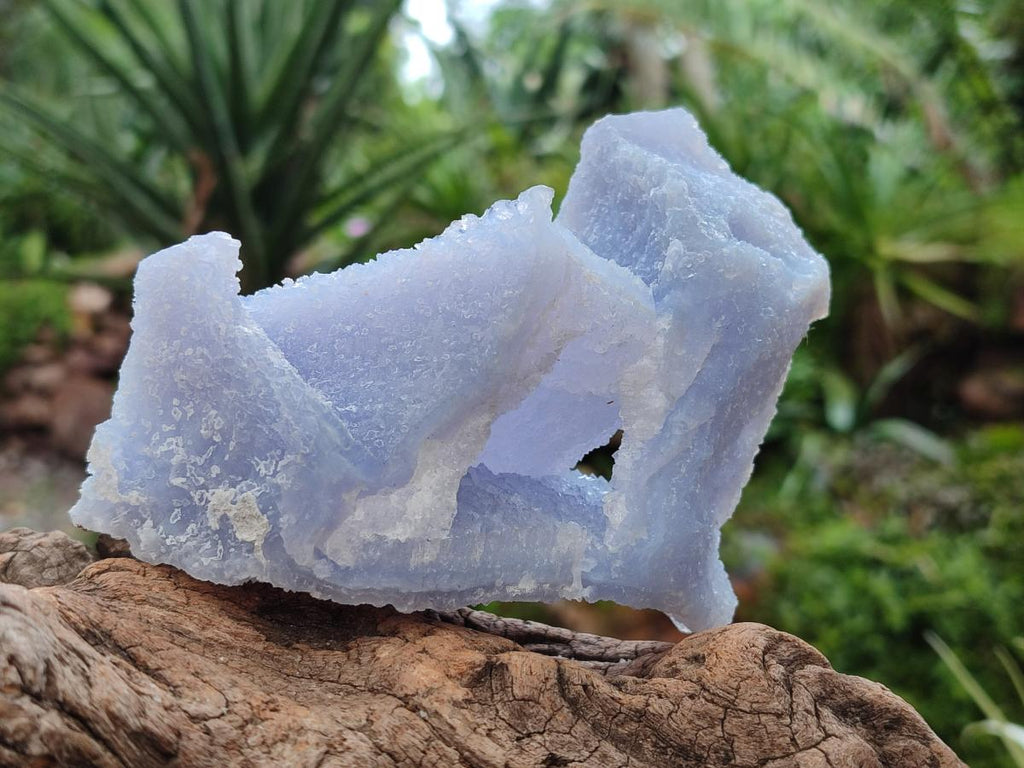 Natural Etched Blue Chalcedony Geodes x 3 From Nsanje, Malawi - Toprock Gemstones and Minerals 