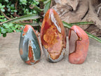Polished Polychrome Jasper Standing Free Form x 3 From NW Coast, Madagascar - Toprock Gemstones and Minerals 