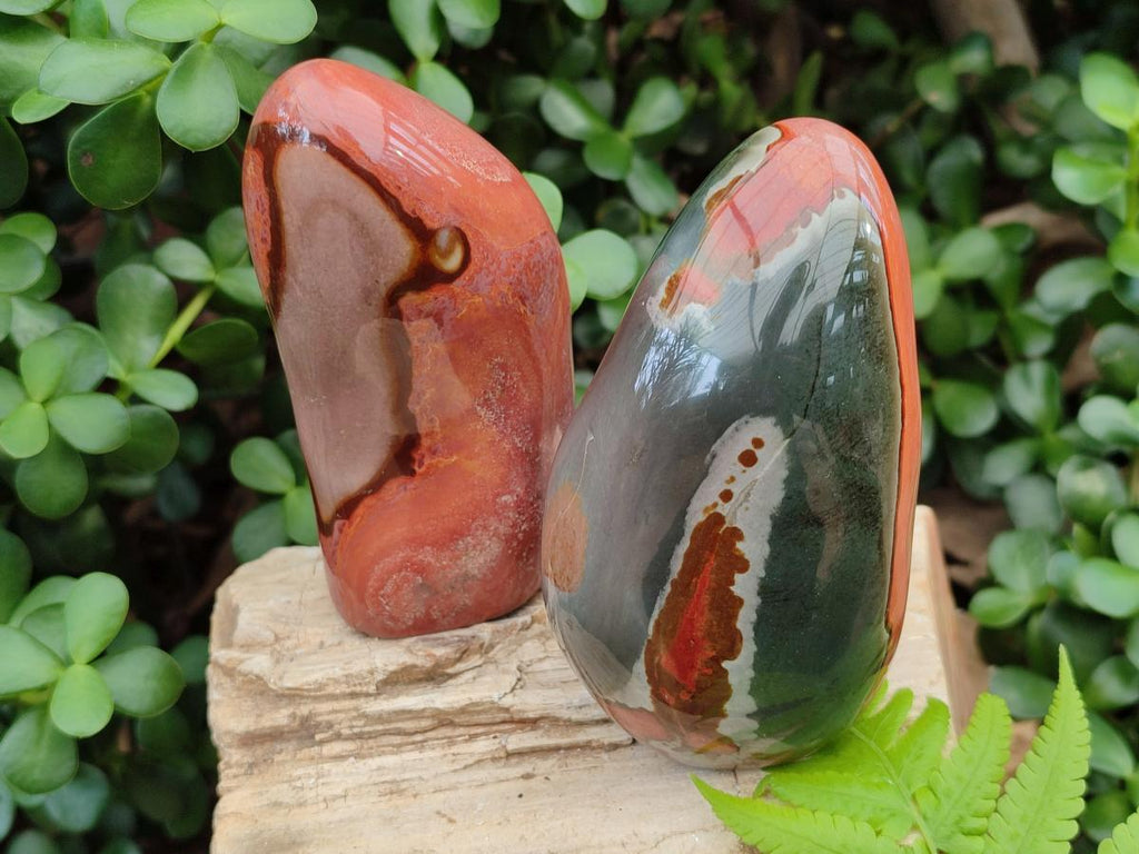 Polished Polychrome Jasper Standing Free Form x 3 From NW Coast, Madagascar - Toprock Gemstones and Minerals 