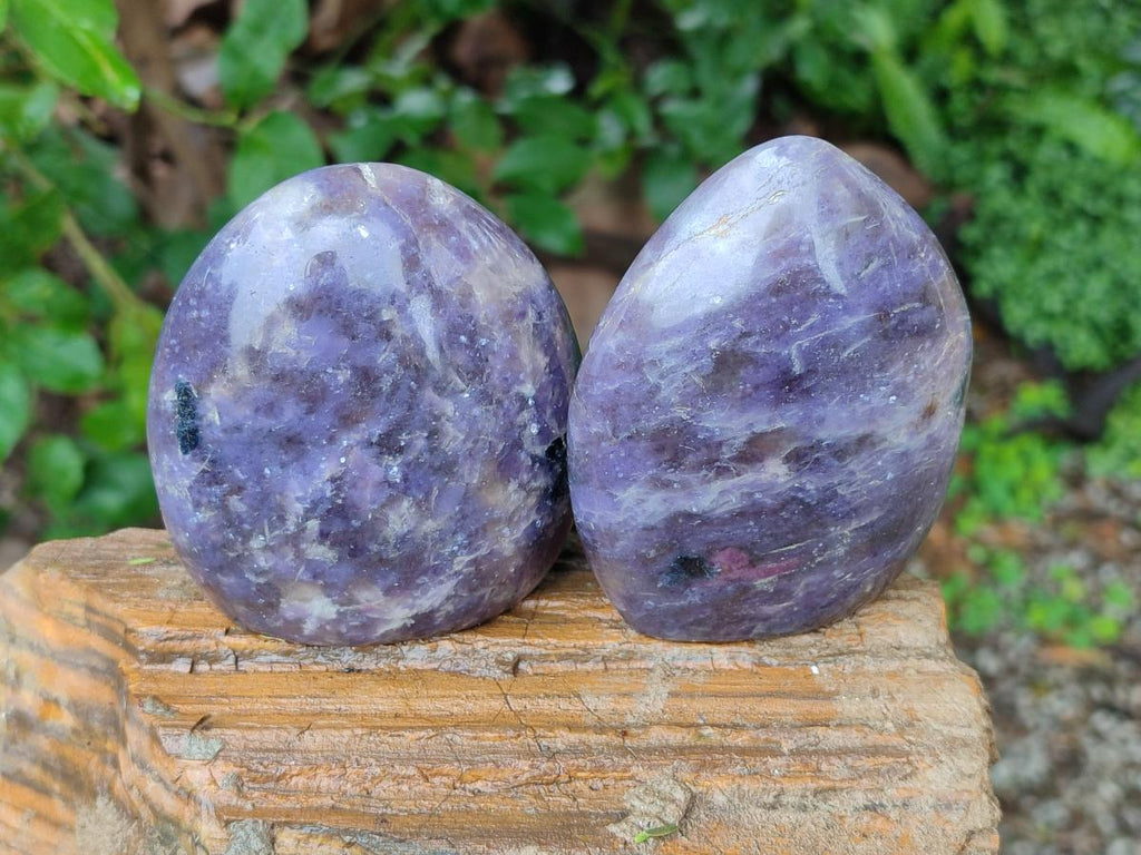 Polished Lepidolite Standing Free Forms x 6 From Ambatondrazaka, Madagascar - Toprock Gemstones and Minerals 
