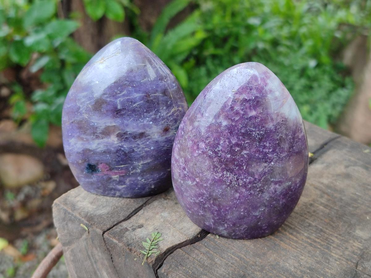 Polished Lepidolite Standing Free Forms x 6 From Ambatondrazaka, Madagascar - Toprock Gemstones and Minerals 