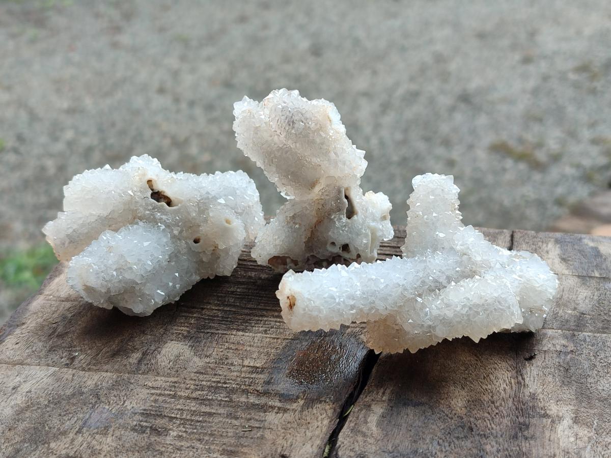 Natural Drusy Snow Finger Crystal Clusters x 24 From Albert's Mountain, Lesotho - Toprock Gemstones and Minerals 