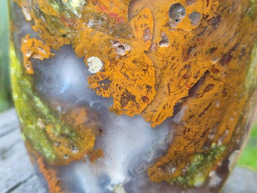 Polished Green Opal Standing Free Forms x 2 From Betroka, Madagascar - Toprock Gemstones and Minerals 