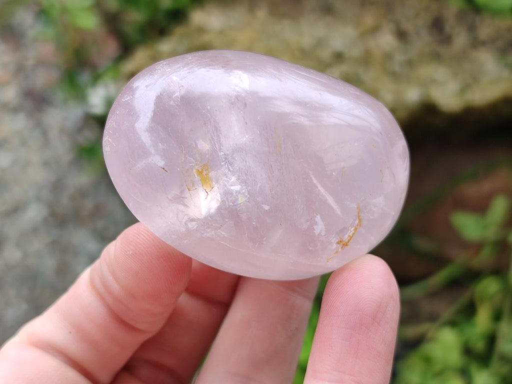 Polished Gemmy Rose Quartz Palm Stones x 12 From Madagascar - Toprock Gemstones and Minerals 
