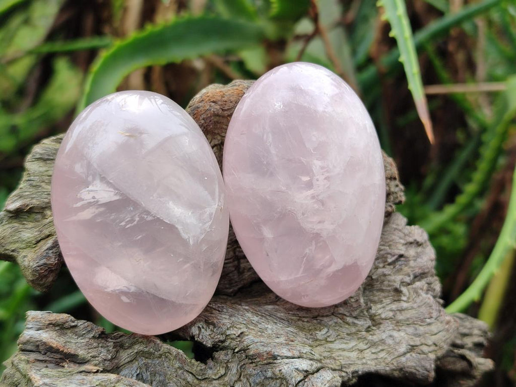 Polished Gemmy Rose Quartz Palm Stones x 12 From Madagascar - Toprock Gemstones and Minerals 
