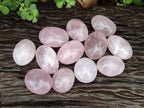 Polished Gemmy Rose Quartz Palm Stones x 12 From Madagascar - Toprock Gemstones and Minerals 