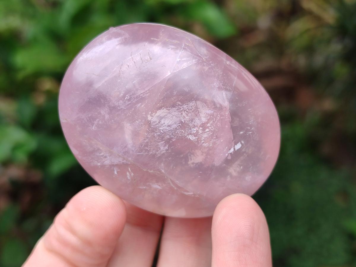 Polished Gemmy Rose Quartz Palm Stones x 12 From Madagascar - Toprock Gemstones and Minerals 