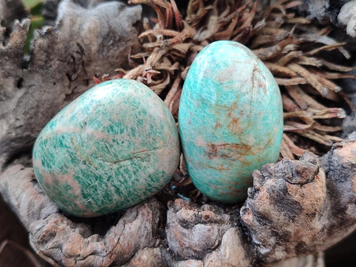 Polished Amazonite Free Forms x 24 From Zimbabwe - Toprock Gemstones and Minerals 