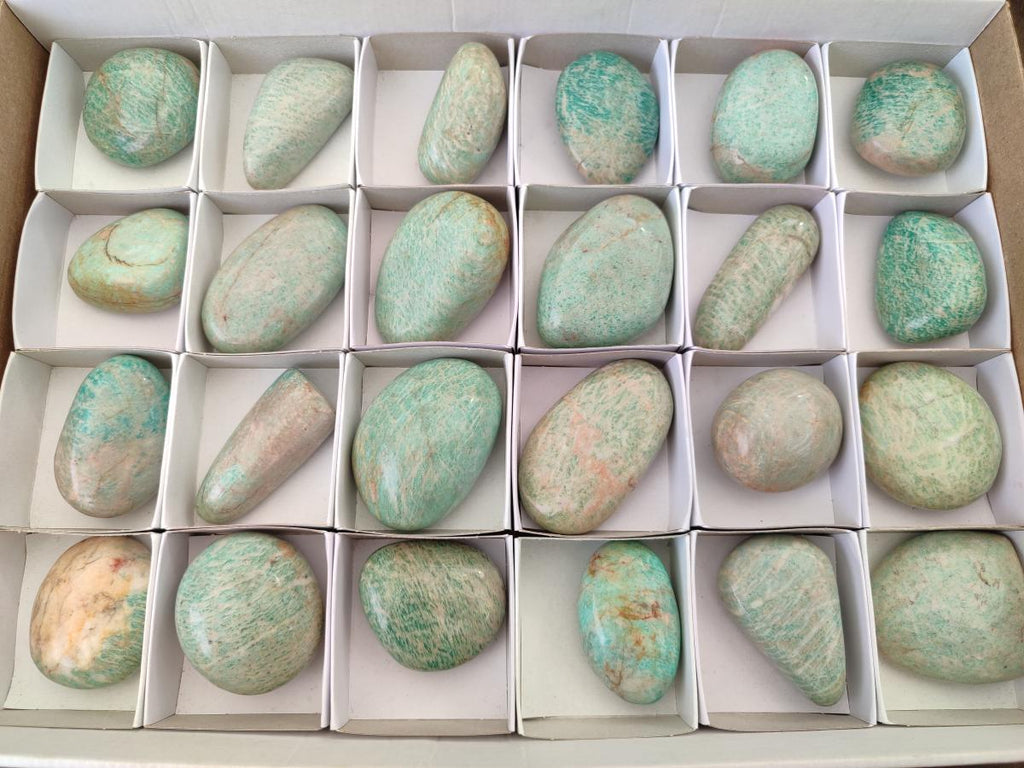Polished Amazonite Free Forms x 24 From Zimbabwe - Toprock Gemstones and Minerals 
