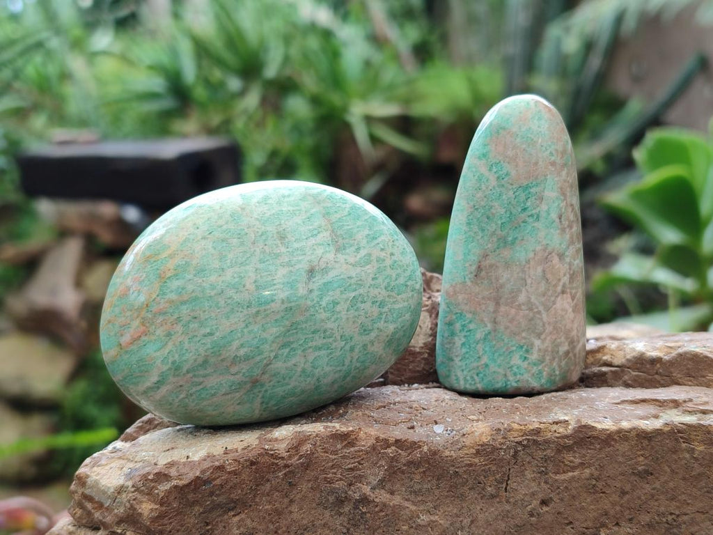 Polished Amazonite Free Forms x 24 From Zimbabwe - Toprock Gemstones and Minerals 