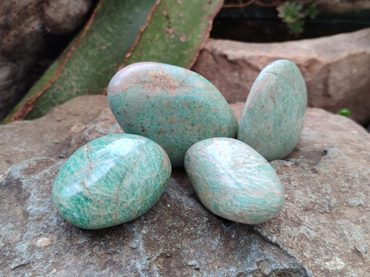 Polished Amazonite Free Forms x 24 From Zimbabwe - Toprock Gemstones and Minerals 