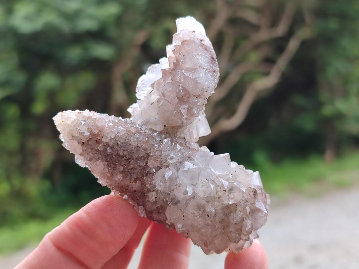Natural Drusy Quartz Coated Spearhead Calcite Crystals x 12 From Albert's Mountain, Lesotho - Toprock Gemstones and Minerals 