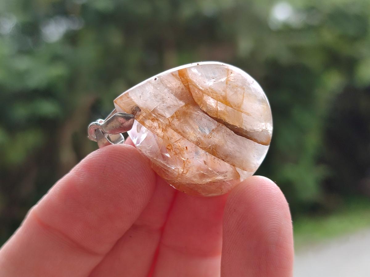 Natural Golden Healer Quartz Pendants x 12 From Ambatofinandrahana, Madagascar - Toprock Gemstones and Minerals 