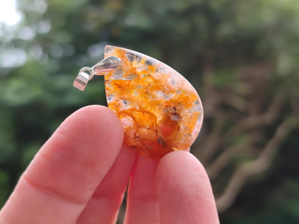 Natural Golden Healer Quartz Pendants x 12 From Ambatofinandrahana, Madagascar - Toprock Gemstones and Minerals 