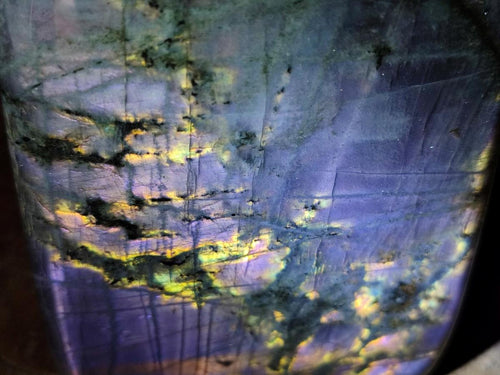 Polished Rare Purple Sunset Flash Labradorite Standing Free Forms x 2 From Madagascar - Toprock Gemstones and Minerals 