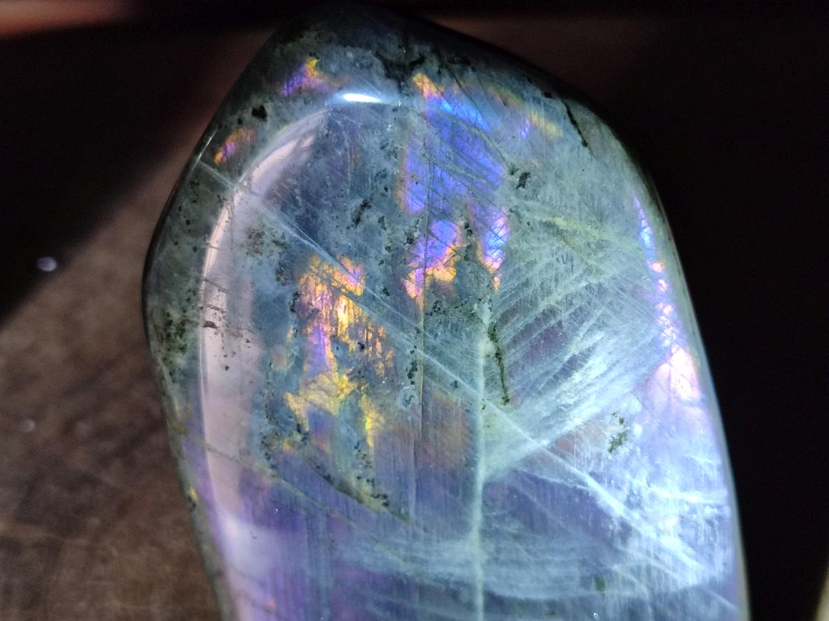 Polished Rare Purple Sunset Flash Labradorite Standing Free Forms x 2 From Madagascar - Toprock Gemstones and Minerals 
